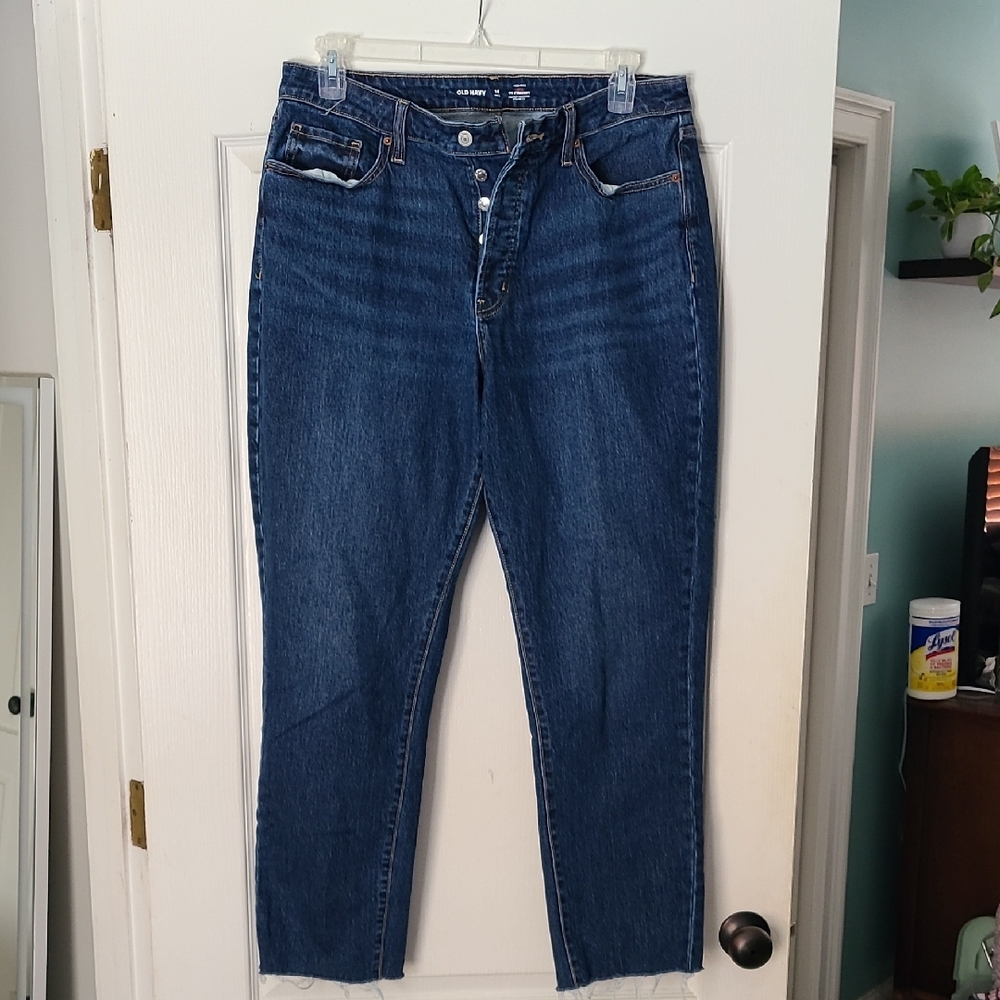 Olf Navy High Rise Curvey OG Straight Button-Fly Jean